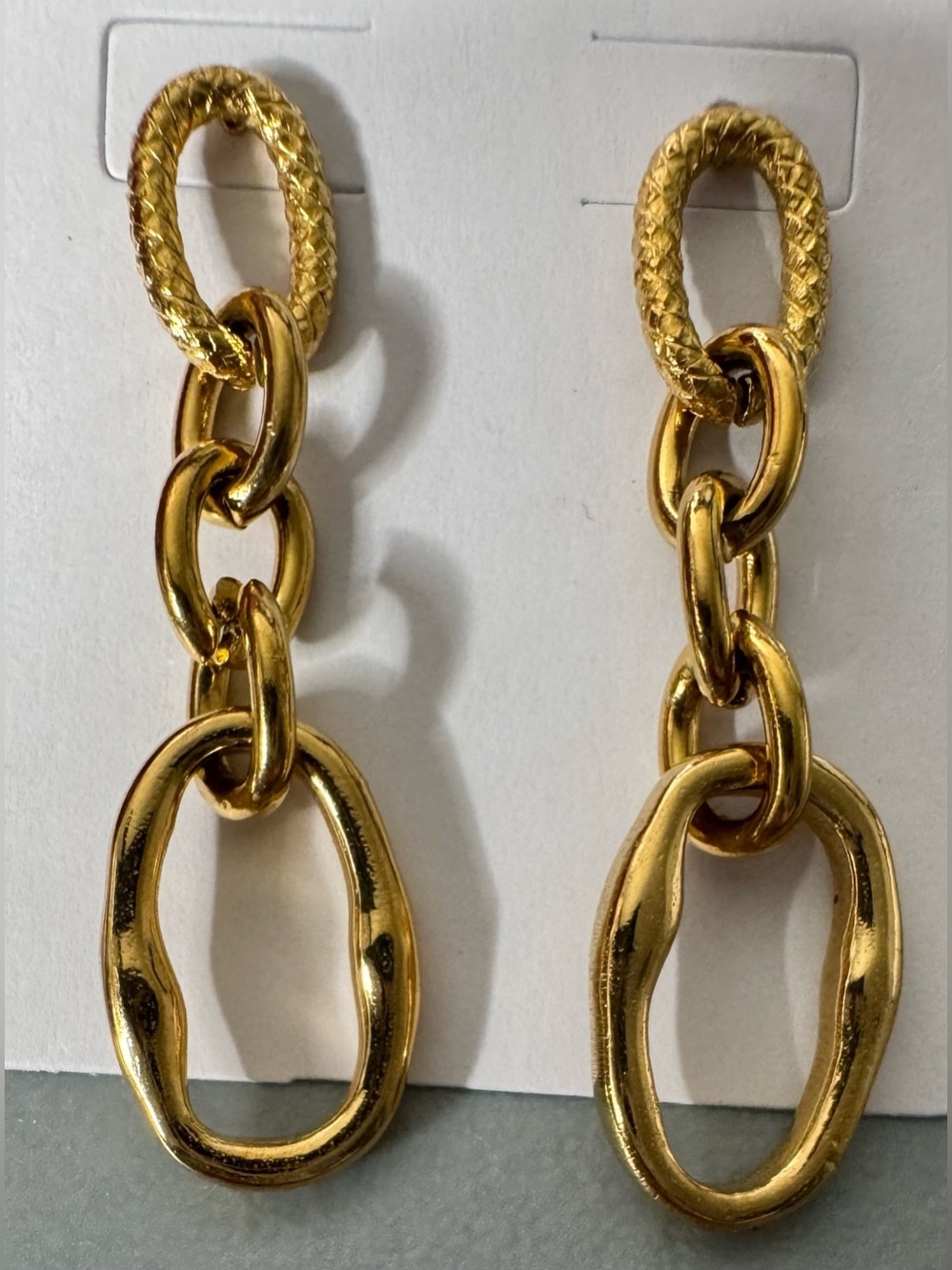 Matte Gold Link Drop Earrings classy summer boho Egypt